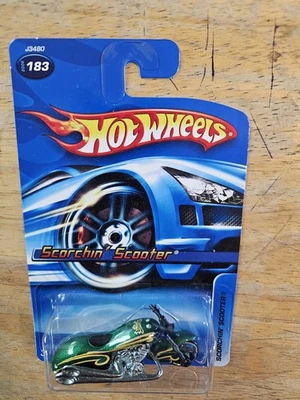 HOT WHEELS SCORCHIN' SCOOTER. Green; 2006 Collector No.  183 - Image 1 of 4