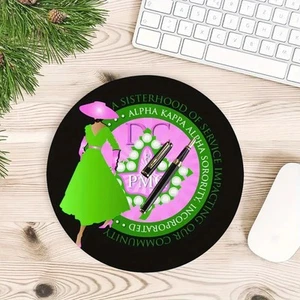 AKA Alpha Kappa Alpha Mouse Pad Black with Lady Silhouette Design - Photo 1/7