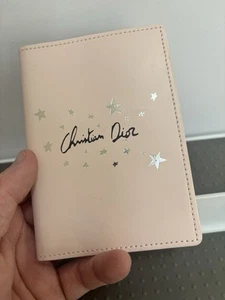 Christian Dior Passport Case Cover Holder Pink Star Pattern Baby Pink Travel New - Picture 1 of 8