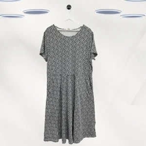 Ex Seasalt Women's Short Sleeve Printed Jersey Midi Dress in Navy (Defect) - Picture 1 of 3