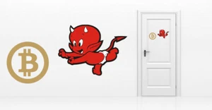* 1 Sticker Diablotin - Péché Mignon - Argent - Bitcoin - Imagen 1 de 7