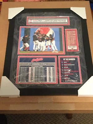 2017 年美国职棒大联盟克利夫兰印第安人队官方 22 比赛获胜 Streak 18x22 Matted 框架 — 第 1/4 张图片