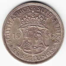 SOUTH AFRICA 2½ shillings 1936 KM19.3 Ag.800 Minted 553,000 MUCH ABOVE AVERAGE !