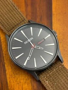 Nixon Sentry Men's Watch Black Case Red Accents 42mm - New Battery - Picture 1 of 8
