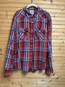 Authentic 44mm Legendary Goods Plaid Flannel Large Pearl Snap Fall Colors READ - Picture 1 of 9