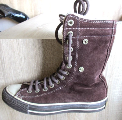 TOP CONVERSE ALL STAR - Hi CHUCKS Boots SCHUHE Stiefel GR. 5 / 38 gefüttert brau - Bild 1 von 4