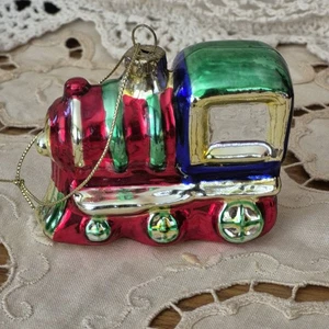 Vintage mundgeblasener Quecksilber Glas ZUGMOTOR Christbaumschmuck leuchtende Farben - Bild 1 von 10