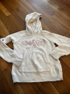 Gap Girls Red Line Ado(red) White Hoodie Size 10 2007 Pullover - Picture 1 of 22