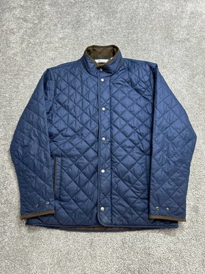 Abrigo Peter Millar Crown Suffolk Para Hombre Grande Azul A prueba de Viento Diamante Acolchado Chaqueta Foto 1 de 4