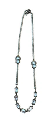 "Collar Ann Taylor Loft 26""-28"" tono plateado cristales transparentes" Foto 1 de 4