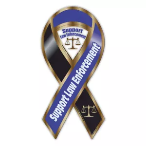Magnetischer Autoaufkleber - Law Enforcement Ribbon Magnet - Polizisten, Polizei, Sheriff - Bild 1 von 1