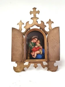 Antique Fine 19C French H-P Porcelain w.Bronze Frame/ Hand Painted - Picture 1 of 12