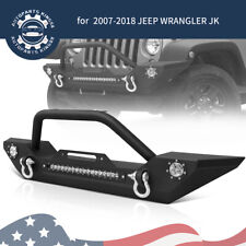 Front Bumper for 2007-2018 Jeep Wrangler JK JKU w/ 90W LED Light Bar & D-Rings