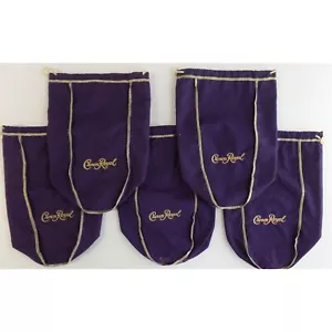 CROWN ROYAL 5 GROSSE 13X9 FILZ LILA FLASCHENTÜTEN ZUGBAND - Bild 1 von 4