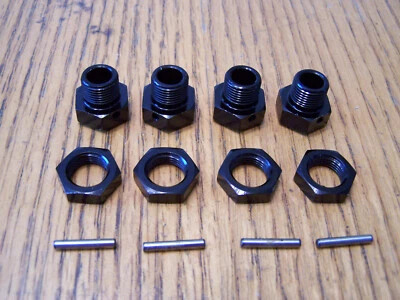 Arrma V6 Kraton 6s BLX Black 17mm Aluminum Wheel Hexes Black Nuts Pin Hex 16.5mm - Image 1 of 2