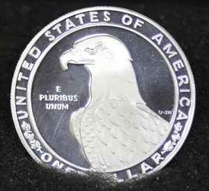 1984 -S Los Angeles Olympics 1983 Discus Thrower Silver Dollar Uncirculated #181 - Picture 1 of 6