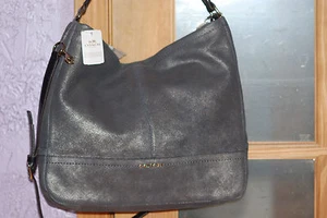 Coach Park Side Hobo, grau/marine/blau, Leder, neu, groß, Riemen fallen 18" - Bild 1 von 12