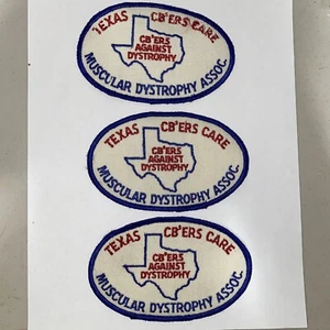 Vintage Texas Cb’ers Care Muscular Dystrophy Assoc. Patch Lot Of 3 - Picture 1 of 1
