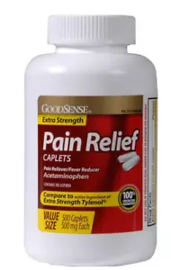 GoodSense Extra Strength Pain Relief, Acetaminophen Tablets, 500 Mg, 500 Count - Picture 1 of 2