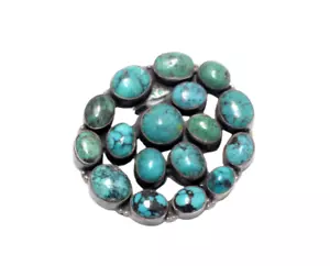 Colgante 925 Plata de Ley Natural Verde Y Azul Turquesa Piedra Gema Mujeres F394 - Imagen 1 de 6
