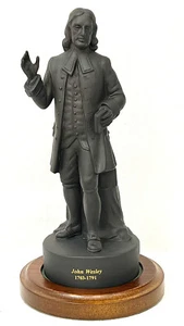 Wedgwood Black Basalt John Wesley Figure on Plinth, Boxed. Scarce. - Picture 1 of 12