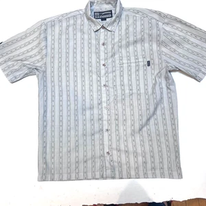 prAna Mens Button Up Shirt XL Gray Striped Short Sleeve NWOT - Picture 1 of 7