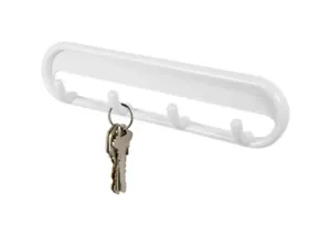 InterDesign 8 in. L White Plastic Medium Multi-Purpose 4-Hook Rack 1 pk - Picture 1 of 1