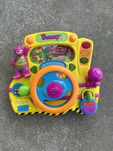 2002 Barney Steering Wheel Driving Electronic Learning Interactive Toy