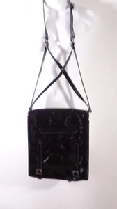 Theyskens' Theory Damen Lackleder Crossover Schultertasche Neu ohne Etikett 695 schwarz - Bild 1 von 11