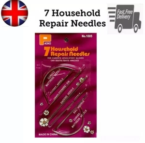 7 Hand Repair Upholstery Sewing Needles Curved Craft Carpet Leather Blanket Tent - Picture 1 of 3