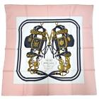HERMES Authentic Carre 90 Scarf BRIDES de GALA 100% Silk Pink With Box Ladies