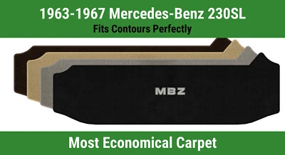 Alfombrilla de cubierta pequeña Lloyd Velourtex para Mercedes-Benz 230SL '63-67 con apliques MBZ Foto 1 de 4