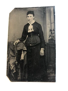Pretty Woman, Fashionable Attire, c1870s, Tin Type Photo #2428 - Picture 1 of 1