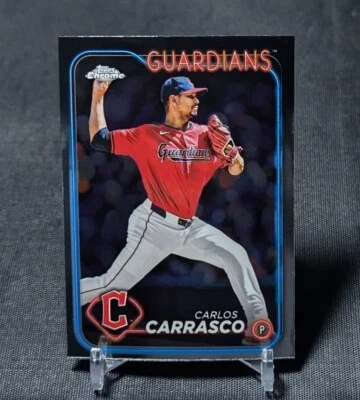 Tarjeta serie actualización cromada Carlos Carrasco 2024 Topps #USC4 Cleveland Guardians Foto 1 de 2