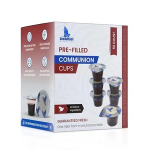 Steadfast Selections 50 CT Pre-filled Communion Cups and Wafer Set Comunión Cups - Picture 1 of 7