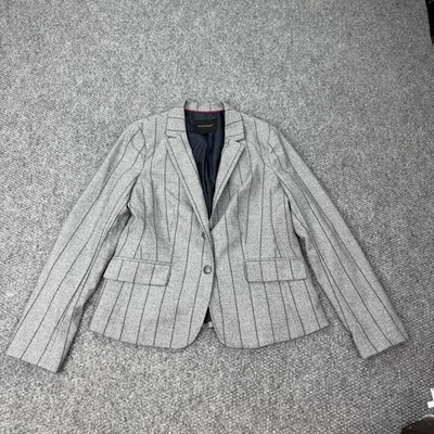 Chaqueta Banana Republic Mujer 8 Gris Rayas Blazer Forrado Trabajo Carrera Foto 1 de 4