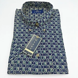 Camisa manga hombre ENRO Traditions sarga inglesa azul marino con cachemira XL - Imagen 1 de 4