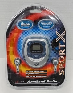 New GPX RDT6806 AM / FM / NOAA Weather Band Portable Radio -Belt Clip & Arm Band - Picture 1 of 6