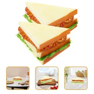 2 Pcs Sandwich Model Decorative Models Faux Simulation Artificial Bread Prop - Picture 1 of 12