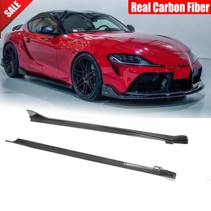 For Toyota Supra GR A90 A91 2029-24 Real Carbon Side Skirt Extension Lip Spoiler - Picture 1 of 14