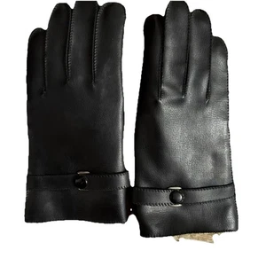 Vintage 50er Jahre W.T. Grant Pennleigh Herren klein schwarz Kunstleder Handschuhe EUC weiches Futter - Bild 1 von 4