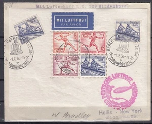 SI26244/ GERMANY REICH – BLOCK MI # 6 + # 631 (x2) ON ZEPPELIN COVER – CV 465 $ - Picture 1 of 1