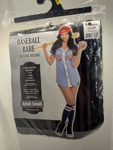 BASEBALL Halloween BABE Costume Cosplay Small adult 2-4New Open Pkg - Picture 1 of 2