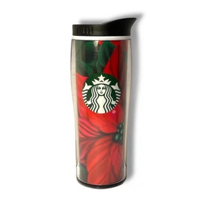 Bicchiere da viaggio natalizio Starbucks con coperchio 2020 Christmas Poinsettia 16 oz - Foto 1 di 4