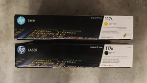 2x Cartuchos de tóner genuinos HP 117A negro + amarillo - ¡ENTREGA GRATUITA EN REINO UNIDO! IVA inc. - Imagen 1 de 5