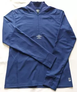 Umbro Herren Quarter 1/4 Zip Softshell Sport Jacke Pullover Blau Navy Small - Bild 1 von 11