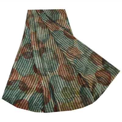 Sanskriti Vintage Sarees Multi 100% Pure Georgette Silk Print Sari Craft Fabric - Image 1 of 4