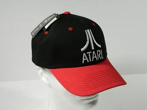 Atari Headwear Logo Diffuzed Baseball Snapback Cap Hat Adult Retro Black Red - Picture 1 of 8