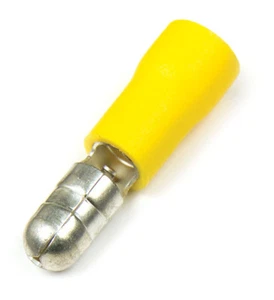 Auto Elec Terminals (12 Pack) - YELLOW Bullet - Male 4mm - Narva OEX Hella - Picture 1 of 6