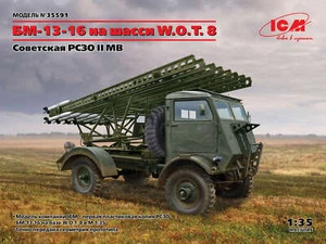 1:35 ICM #35591 - BM-13-16 en W.O.T. 8 chasis, MLRS soviético Segunda Guerra Mundial con grabado - Imagen 1 de 5